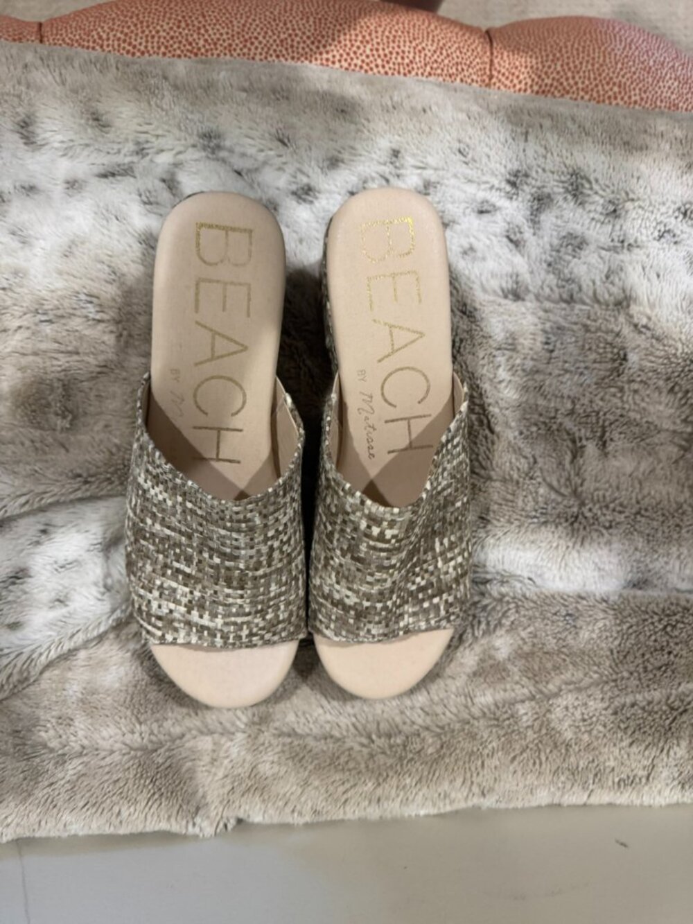 BEACH brand Raffia Platform Sandals